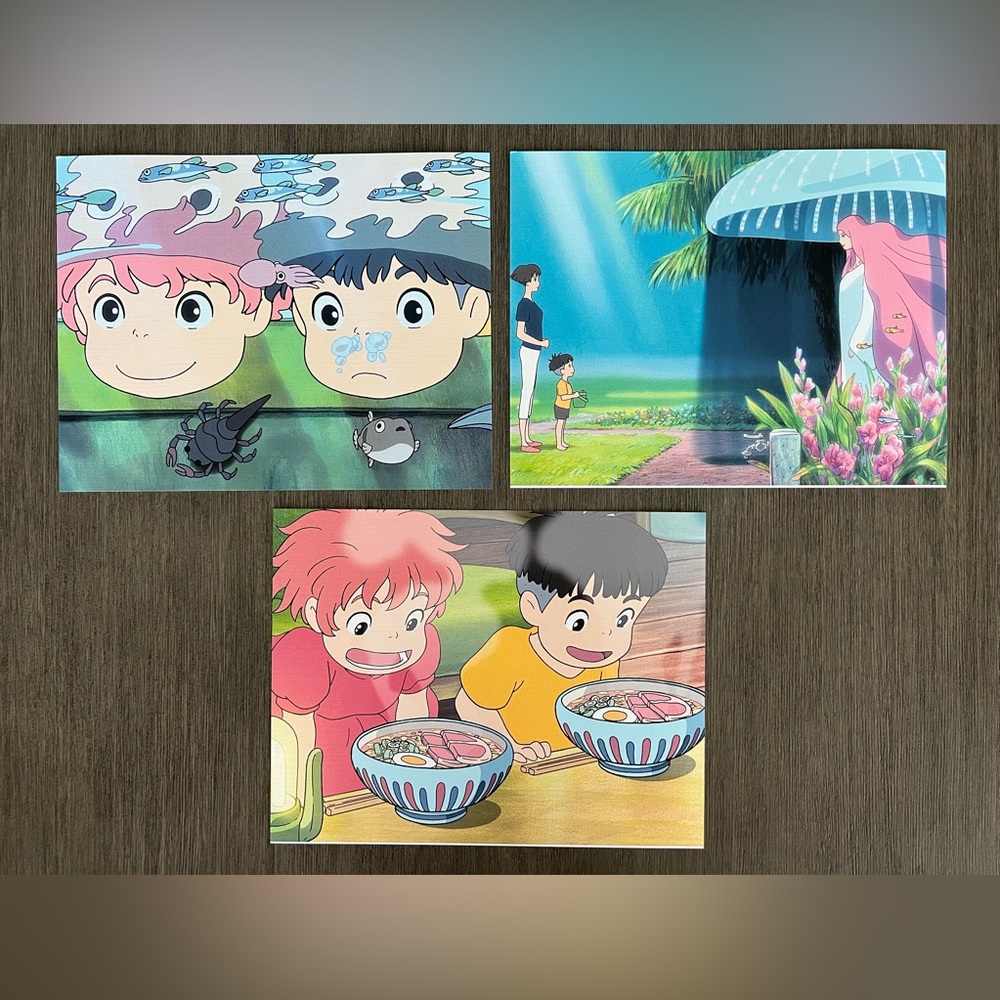Ponyo (Anime Movie) Themed Art Prints  - Set of 3